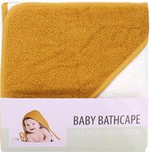 Badcape | Handdoek | multidoek | wikkeldoek | bath cape | met capuchon | baby | geel / wit