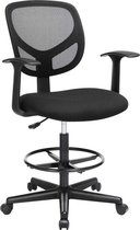 MIRA Home - Bureaustoel voor volwassenen - Bureaustoel ergonomisch - Kantoor - Voetsteun - Stof - 64x45x117
