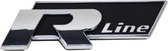 VW Volkswagen R-Line Golf Polo enz. | sticker embleem logo | metaal chrome zwart | achterkant achterzijde | zijkant | auto accessoires