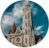 Dibond Wandcirkel - Grote Kathedraal - 70x70cm Foto op Aluminium Wandcirkel (met ophangsysteem)