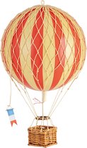 Authentic Models - Luchtballon Travels Light - Luchtballon decoratie - Kinderkamer decoratie - Rood - Ø 18cm