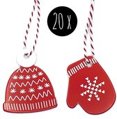20x Cadeaulabels Kerst / Labels Kerstcadeau / Kerstlabels | Muts & Want | incl. touw