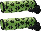 Honden speeltouw - flostouw - groen - 47,5 x 7,5 cm - set van 2 stuks