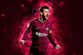 ? FC Barcelona • Lionel Messi 2 Canvas 90x60 cm • Foto print op Canvas schilderij ( Wanddecoratie woonkamer / slaapkamer / keuken / kantoor / bar / restaurant ) / Voetbal Canvas Sc