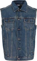 Urban Classics Mouwloos jacket -S- Denim vest mouwloze Spijker jas Blauw