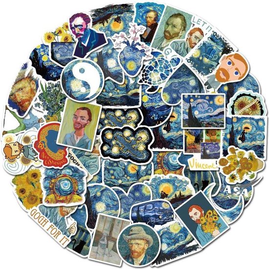 huilen overhandigen Voorbijganger Vincent van Gogh stickers - mix met 40 kunst afbeeldingen - Starry... |  bol.com