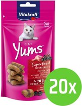 20x Vitakraft Cat Yums Superfood Vlierbessen 40 gram