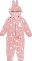 Nijntje, onesie met capuchon roze allover, 74/80