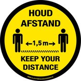 Tweetalig - Houd afstand - keep your distance -  corona sticker - rond - raamsticker - 20 cm -   corona stickers - waarschuwingsstickers - covid-19-sticker