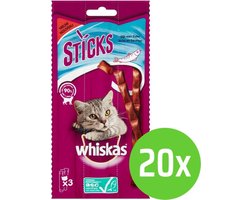 20x Whiskas Sticks 18 g - Kattensnack - Zalm