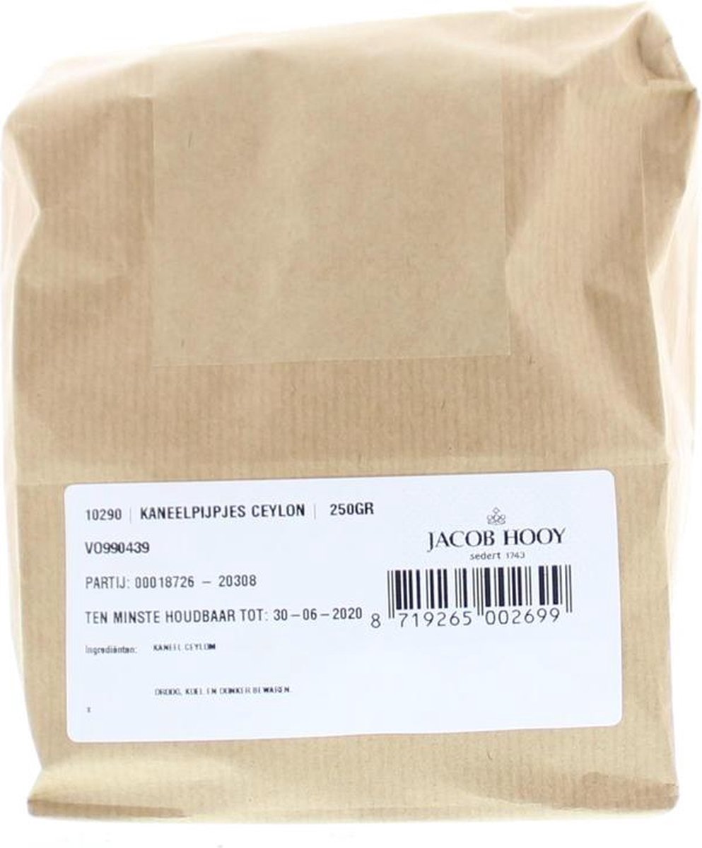 Jacob Hooy Kaneel pijpjes Ceylon 250 Gram