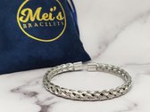 Mei's | Chained Lucky Wires bangle | armband dames mannen / sieraad dames mannen | Stainless Steel / 316L Roestvrij staal / Chirurgisch Staal | zilver / polsmaat 16,5 cm - 21 cm