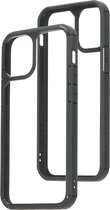 Mobiparts Rugged Doorzichtig Transparant Case Apple iPhone 12 Mini Zwart hoesje