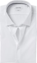 Calvin Klein Fitted overhemd - wit - Strijkvriendelijk - Boordmaat: 38