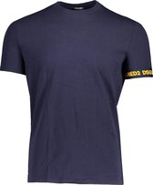 Dsquared2 T-shirt Blauw Getailleerd - Maat XXL - Heren - Herfst/Winter Collectie - Katoen;Elastaan