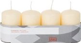 4x Cremewitte cilinderkaars/stompkaars 5 x 8 cm 18 branduren - Geurloze kaarsen - Woondecoraties