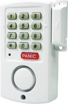 Witte deur/raam alarm/alarmen met pin code en paniek knop - Paniekfunctie - 6 x 12 cm - Deuralarm - Raamalarm