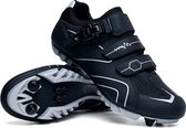 Fietsschoenen - MTB Schoenen - Wielrenschoenen - Klikschoenen - Kleur Zwart-Zilver - Mountainbike - Racefiets - Maat 42