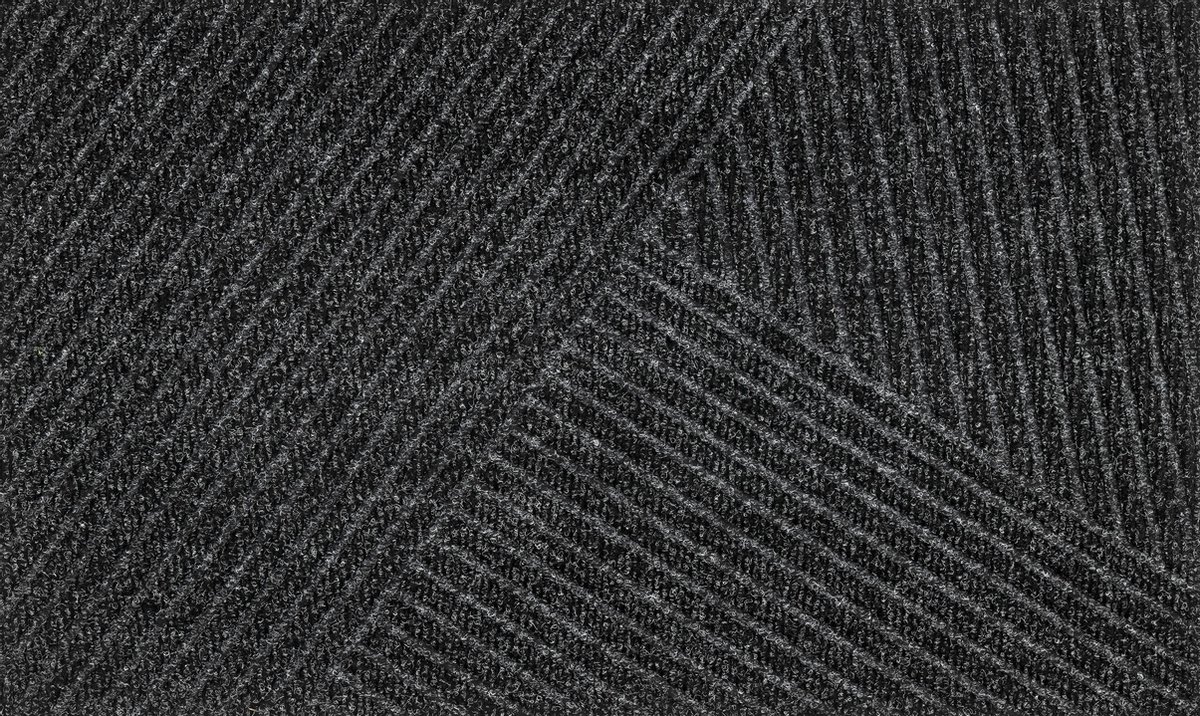Kleen-Tex Dune Deurmat Stripes - 45 x 75cm - Dark Grey donker grijs