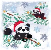 Ambiente Pandas In Snow papieren servetten