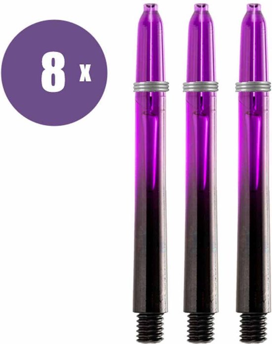 Foto: Abc darts dart shafts kunststof black v paars medium 8 sets