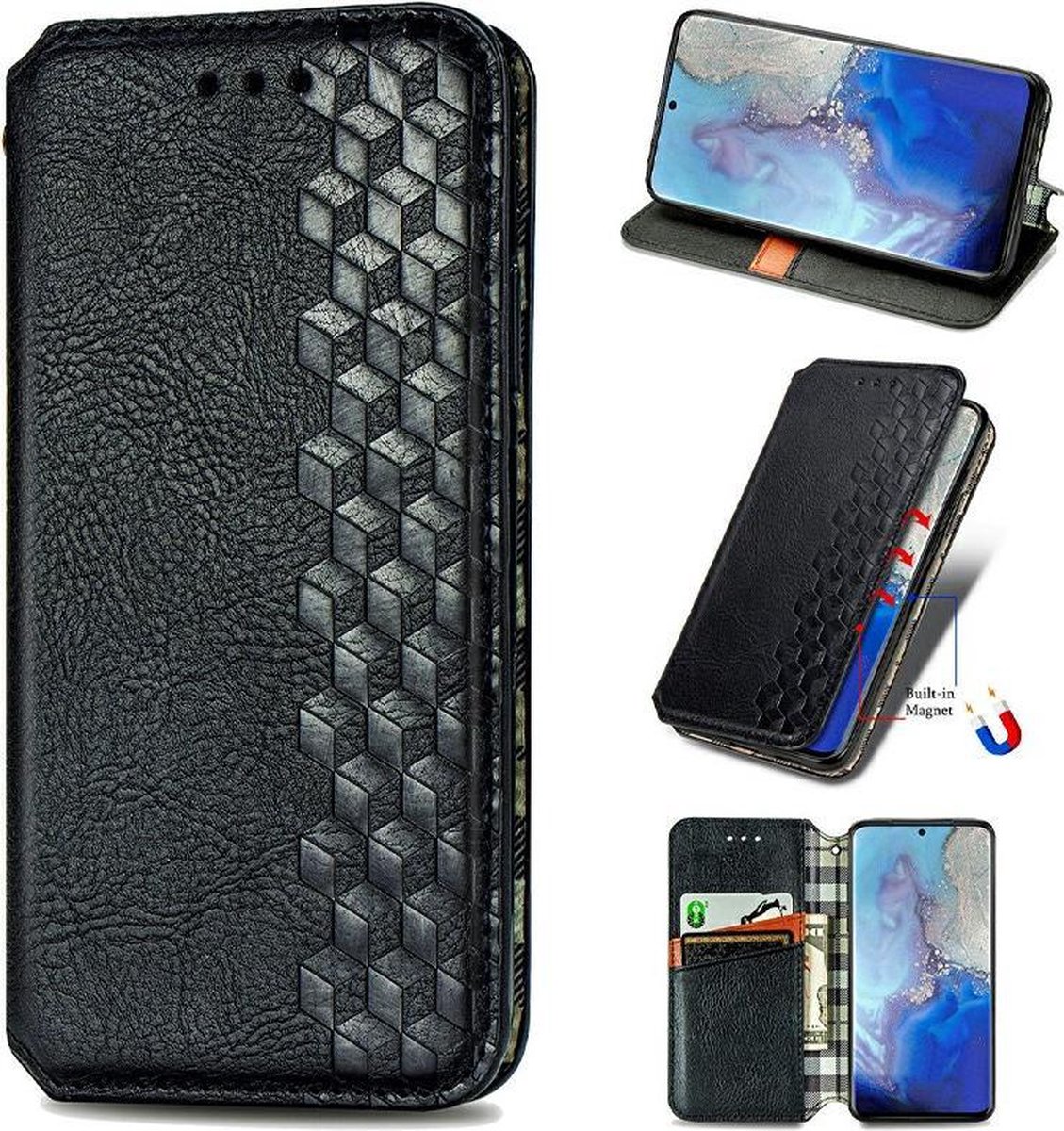 AA Commerce Telefoonhoesje - Book Case - Geschikt Voor Samsung Galaxy S20 Plus - Zwart - AA Commerce