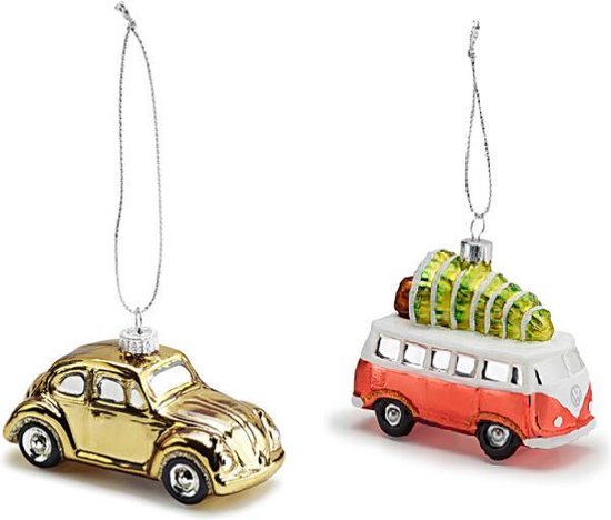 Verwacht het nauwkeurig Nieuwheid Volkswagen kerstballen - Beetle & T1 Bulli - goud / rood | bol.com
