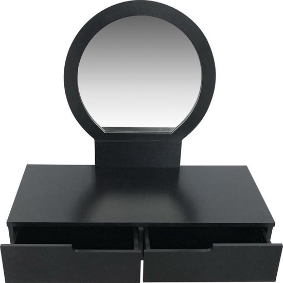 Kaptafel hangend zwevend dressoir - opmaaktafel - haltafel dressoir - met  spiegel - zwart | bol.com