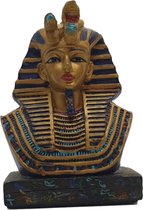 Toetanchamon beeld decoratie 9,5 cm hoog – Egypte beeldjes van farao Tutankhamun polyresin materiaal