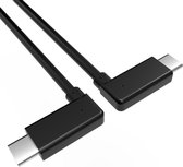 USB C kabel - C naar C - Gen 2 - Haaks - Zwart - 1 meter - Allteq