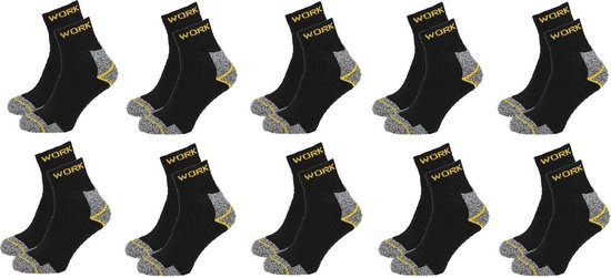 Lot de 10 paires de chaussettes de travail courtes, taille 39/42