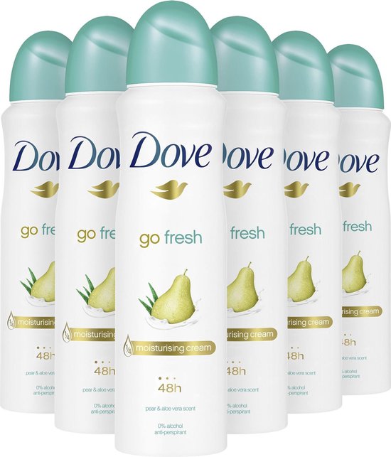 Dove Go Fresh Pear & Aloe Vera Anti-Transpirant Deodorant Spray - 6 x 150  ml -... | bol.com