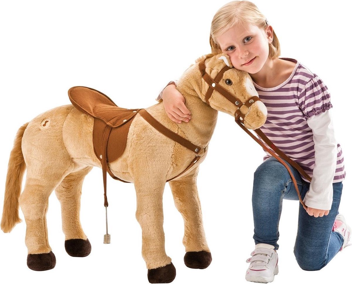 Groot speelgoed paard lichtbruin met geluid 70 cm - Speelgoedpaarden om op  te zitten -... | bol.com