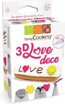 Scrapcooking - Embouts pour poche à douille - Pochettes à pâtisserie - Amour 3D - Set Décoration / 6