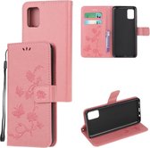 Samsung Galaxy A31 Hoesje - Bloemen Book Case - Pink