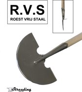 Streuding - Graskantsteker-Roestvrij staal ( RVS ) Met Opstapjes en T-steel