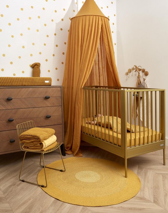 Meyco Baby Herringbone aankleedkussenhoes - honey gold - 50x70cm - Meyco