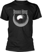 Troubled Horse Heren Tshirt -M- Logo Zwart