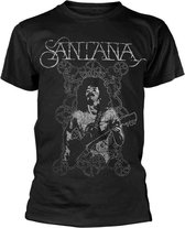 Santana Heren Tshirt -S- Vintage Peace Black Zwart