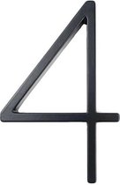 Senza Tempo - Huisnummer 4 - Roestvrij (zink) - 125mm - Inclusief handleiding en montageset - Moderne huisnummers - Huisnummers zwart - Huisnummer groot