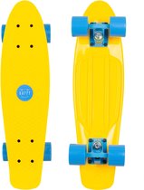 Happy Products penny board - skateboard geel met blauw - longboard - pastel - meisjes en jongens - 56 cm - mini cruiser