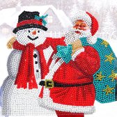 Diamond Painting Crystal Card Kit ® Santa & Snowman, 18x18 cm, full painting
