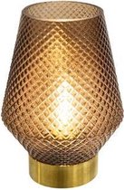 LED-lamp Amber – Bruin – Goud – Werkt op batterijen (incl. lamp) – Ø12 x17 cm