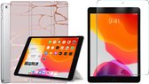 iPad 2020 Hoes en iPad 2020 Screenprotector- iPad 2019 Hoes en iPad 2020 Screenprotector - 10.2 Inch - iPad Hoes 2020 - iPad 2019 Hoes Trifold Hoesje Tablethoes Case Marmer Roze