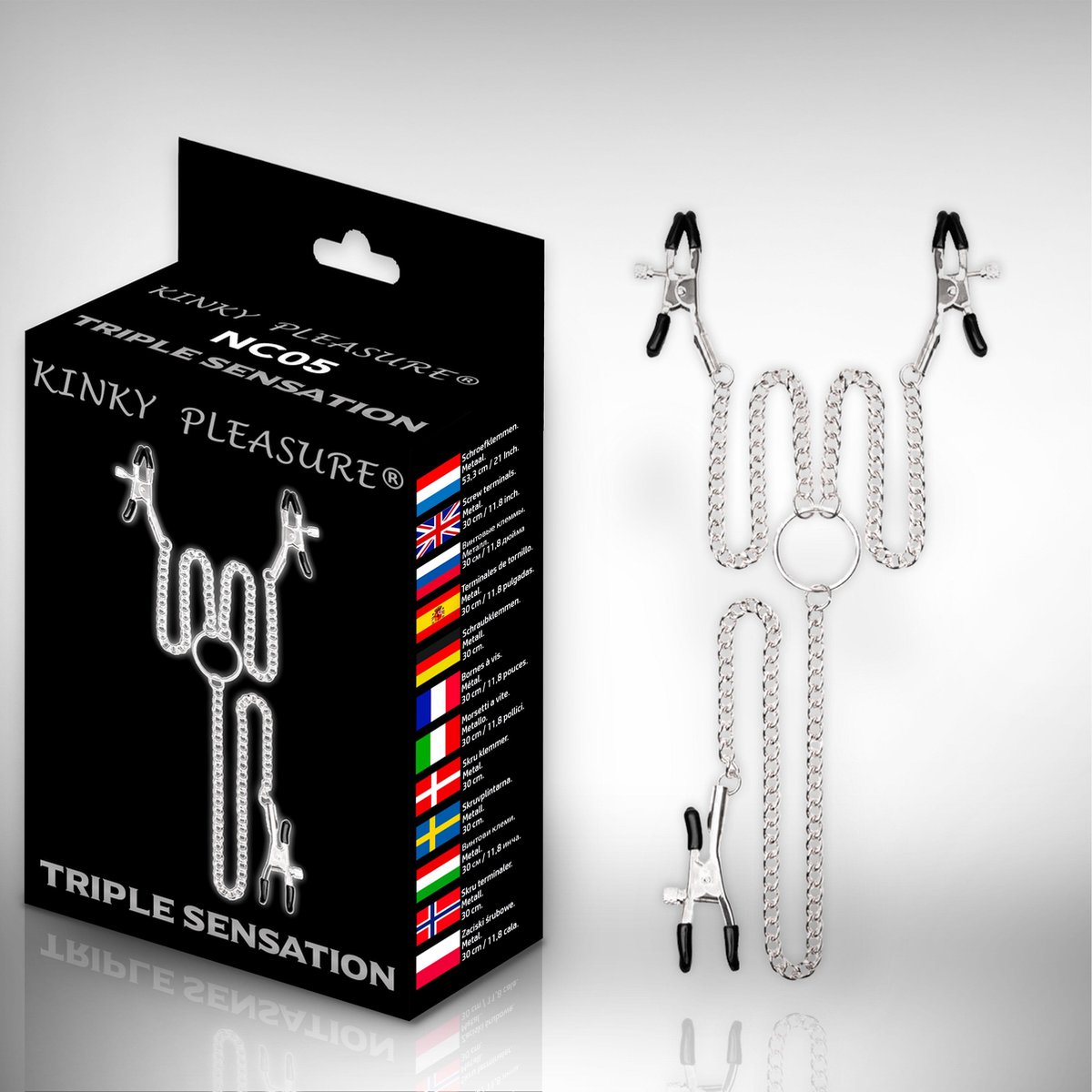Kinky Pleasure - Triple Sensation - NC05 - Nipple Clamps - Tepel klem - tepel klemmen - Metaal