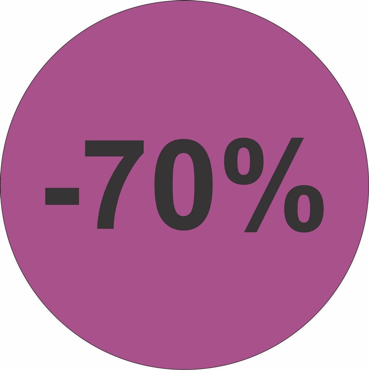 Promotie Stickers - Afprijs Stickers - -70% korting Sticker - Solden Stickers - 35 mm Paars - 300 st/rol