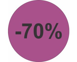 Promotie Stickers - Afprijs Stickers - -70% korting Sticker - Solden Stickers - 35 mm Paars - 300 st/rol