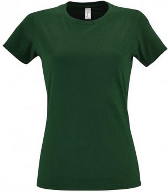 T-shirt à manches courtes Imperial Heavy pour femmes/femmes SOLS (vert bouteille)