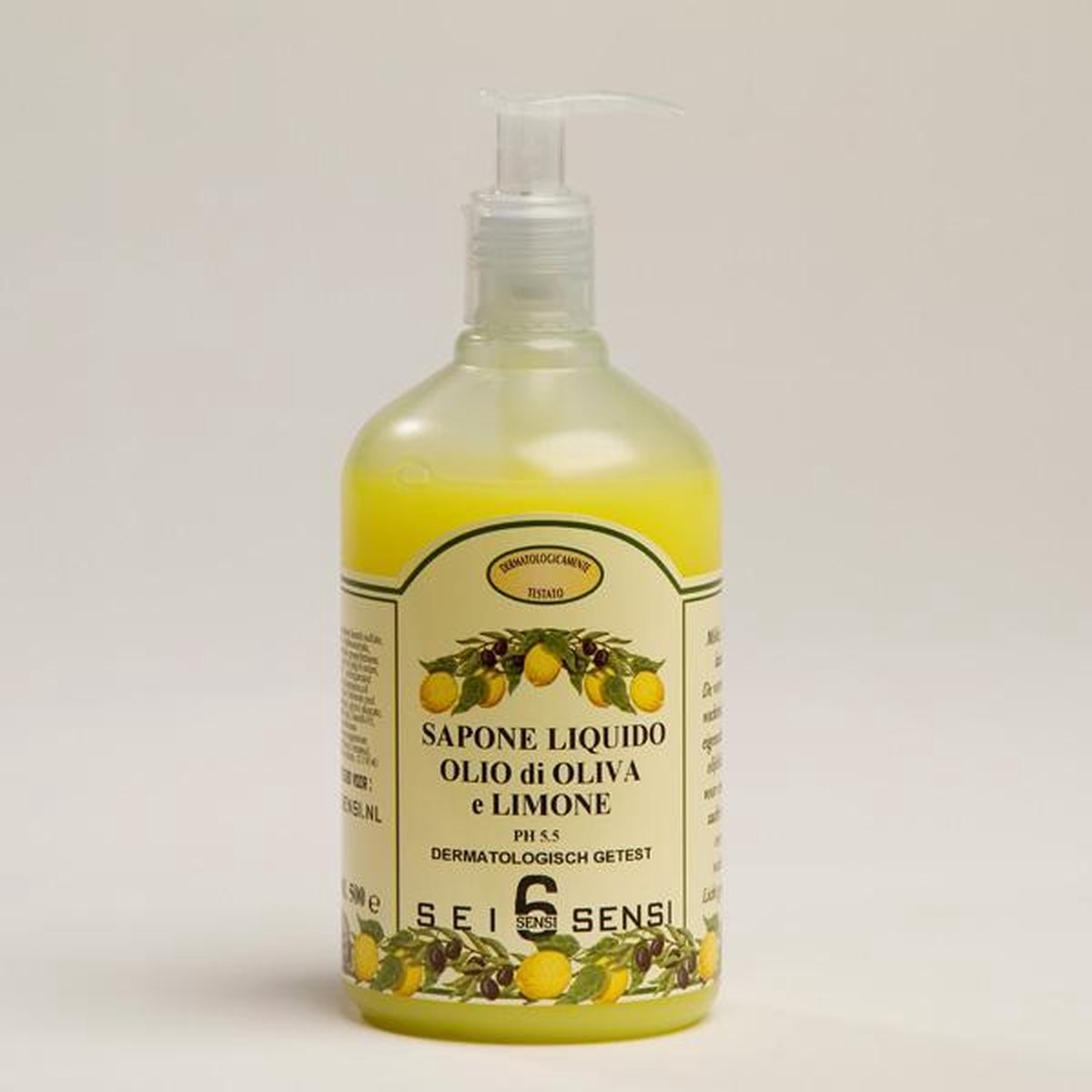 6Sensi- Vloeibare (hand)zeep met Olijfolie & Citroen - 500 ml