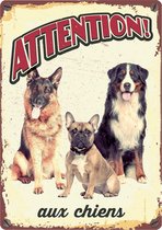 Plenty Gifts Waakbord Hond Chiens 21 X 14,8 Cm Staal (fr)